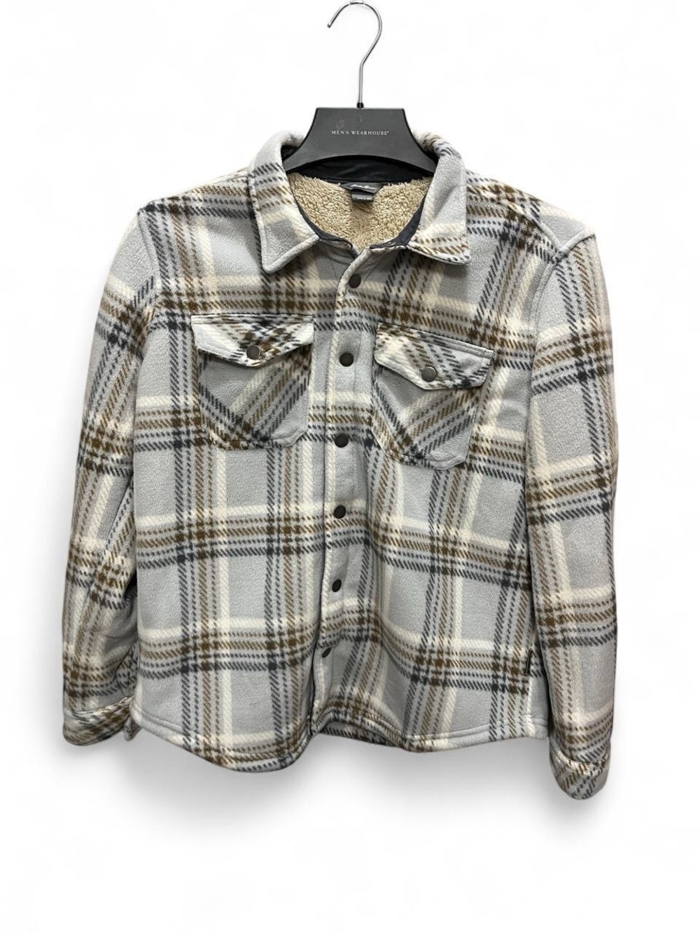 Eddie Bauer Kids L/Adult S Plaid Outdoors Fall Sherpa Fleece Jacket EUC